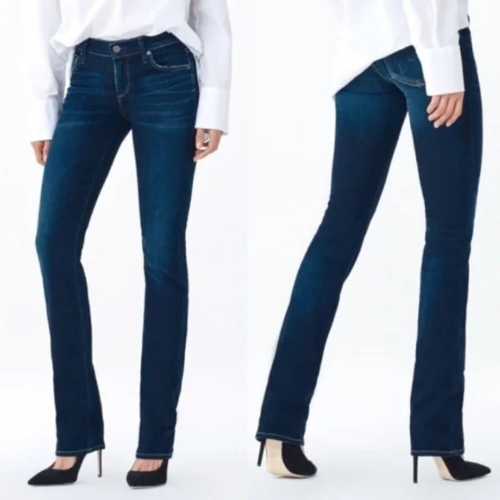 New Citizens of Humanity CoH Ava straight leg ankle cropped dark wash denim jean